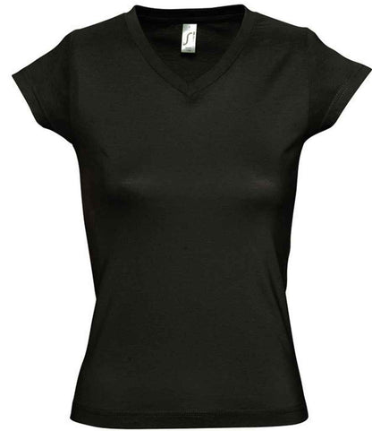 SOL'S SOL'S Ladies Moon V Neck T-Shirt - Deep Black (11388)