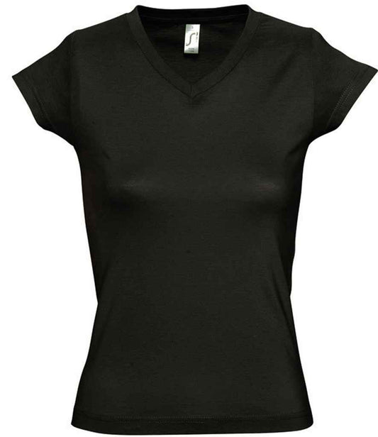 SOL'S SOL'S Ladies Moon V Neck T-Shirt - Deep Black (11388)