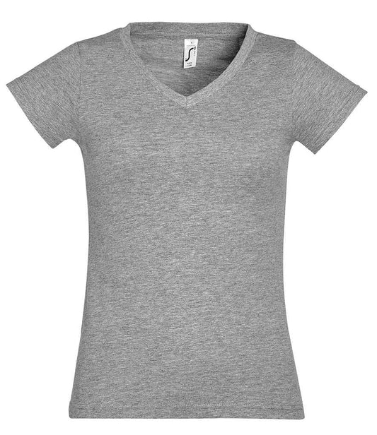 SOL'S SOL'S Ladies Moon V Neck T-Shirt - Grey Marl (11388)