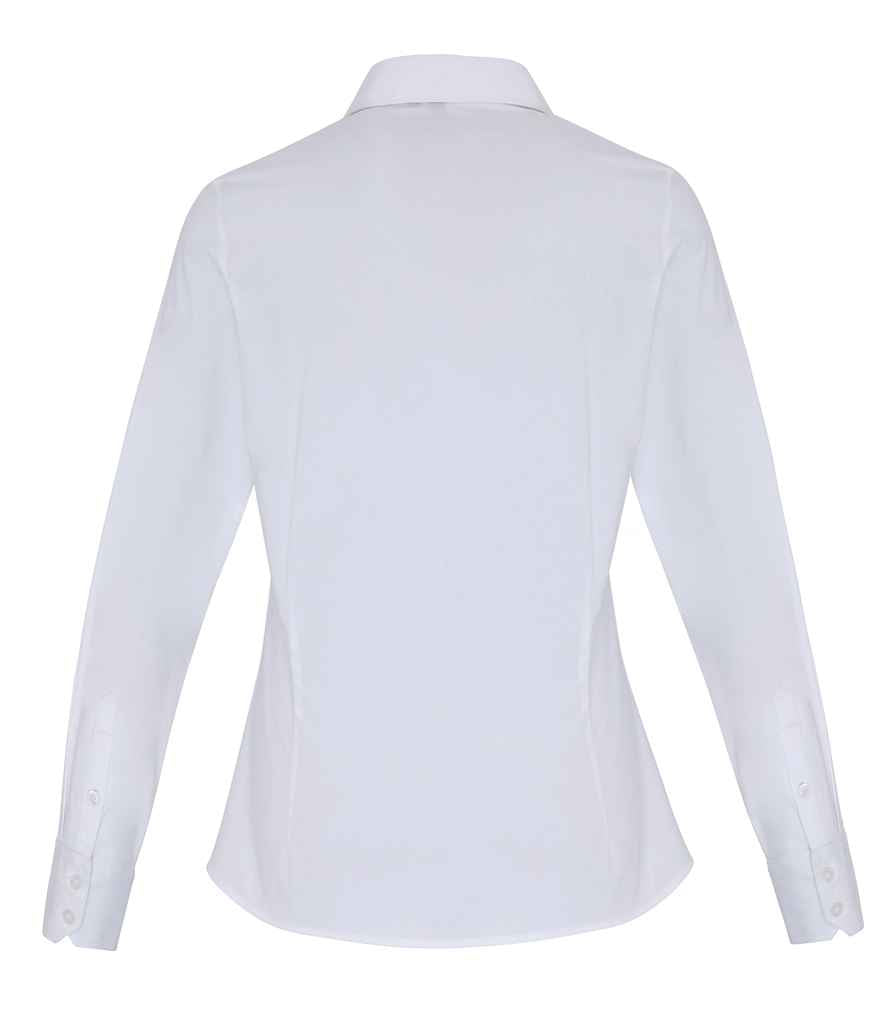 Premier Ladies Long Sleeve Stretch Fit Poplin Shirt - BACK
