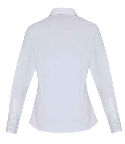 Premier Ladies Long Sleeve Stretch Fit Poplin Shirt - BACK