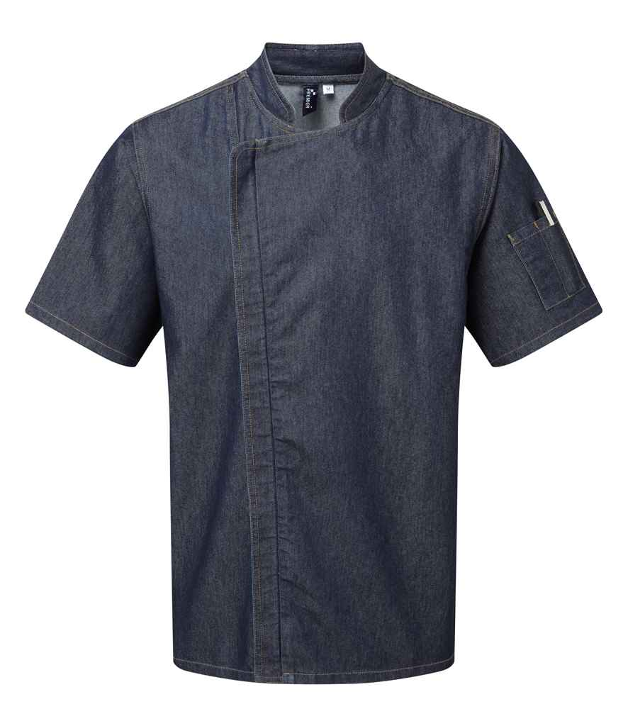 Premier Short Sleeve Zipped Chef's Jacket - FRONT