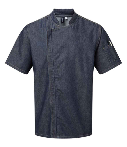 Premier Short Sleeve Zipped Chef's Jacket - FRONT