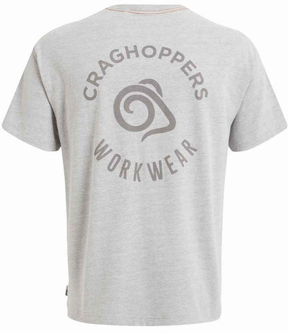 Craghoppers Workwear Wakefield Pocket T-Shirt - Soft Grey Marl (CR701) - back