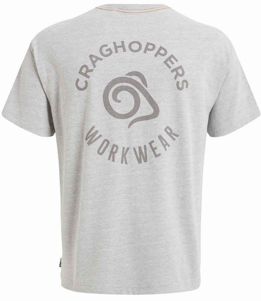 Craghoppers Workwear Wakefield Pocket T-Shirt - Soft Grey Marl (CR701) - back