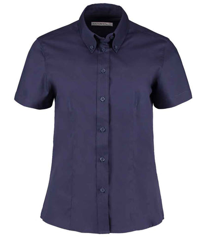 Kustom Kit Ladies Premium Short Sleeve Tailored Oxford Shirt - FRONT