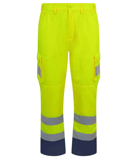 Pro RTX High Visibility Cargo Trousers - Yellow - front