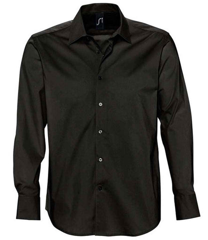 SOL'S SOL'S Brighton Long Sleeve Fitted Shirt - Black (17000)
