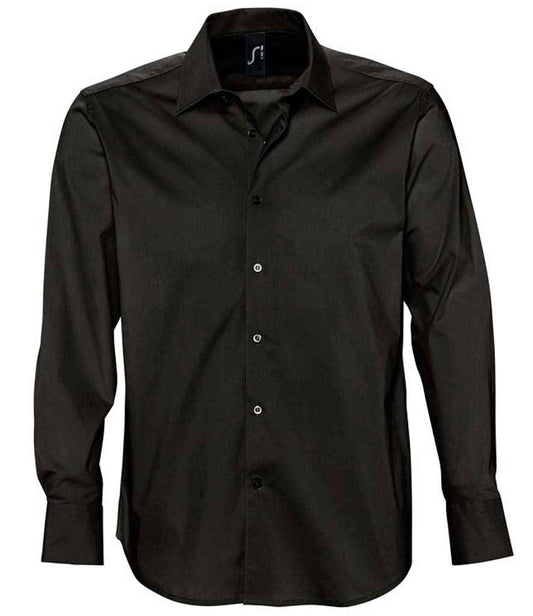 SOL'S SOL'S Brighton Long Sleeve Fitted Shirt - Black (17000)