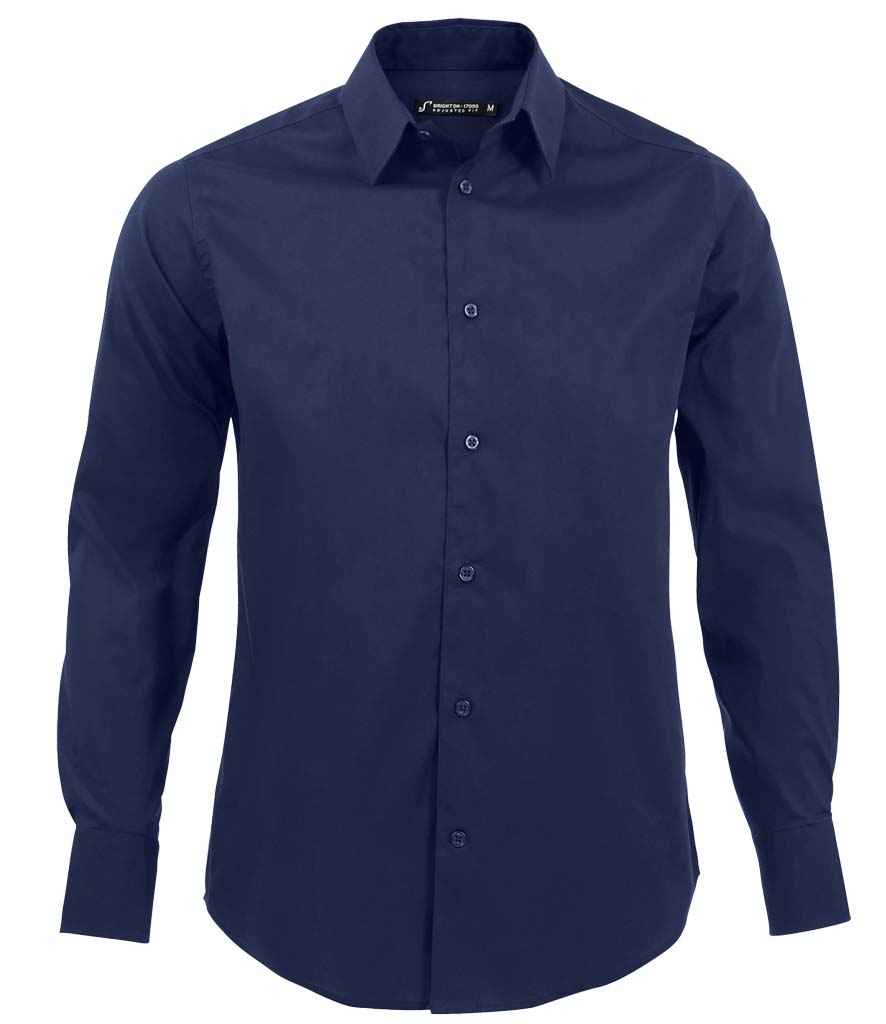 SOL'S SOL'S Brighton Long Sleeve Fitted Shirt - Dark Blue (17000)