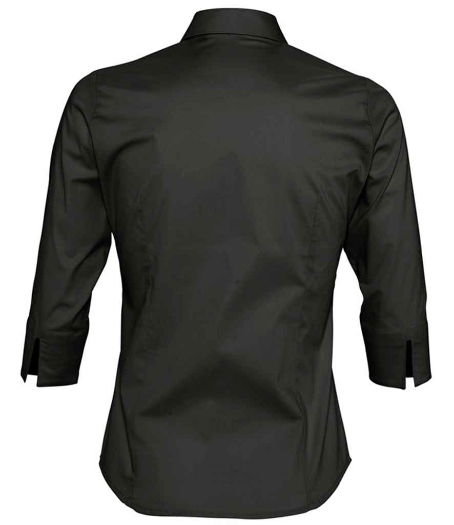 SOL'S SOL'S Ladies Effect 3/4 Sleeve Fitted Shirt - Black (17010)