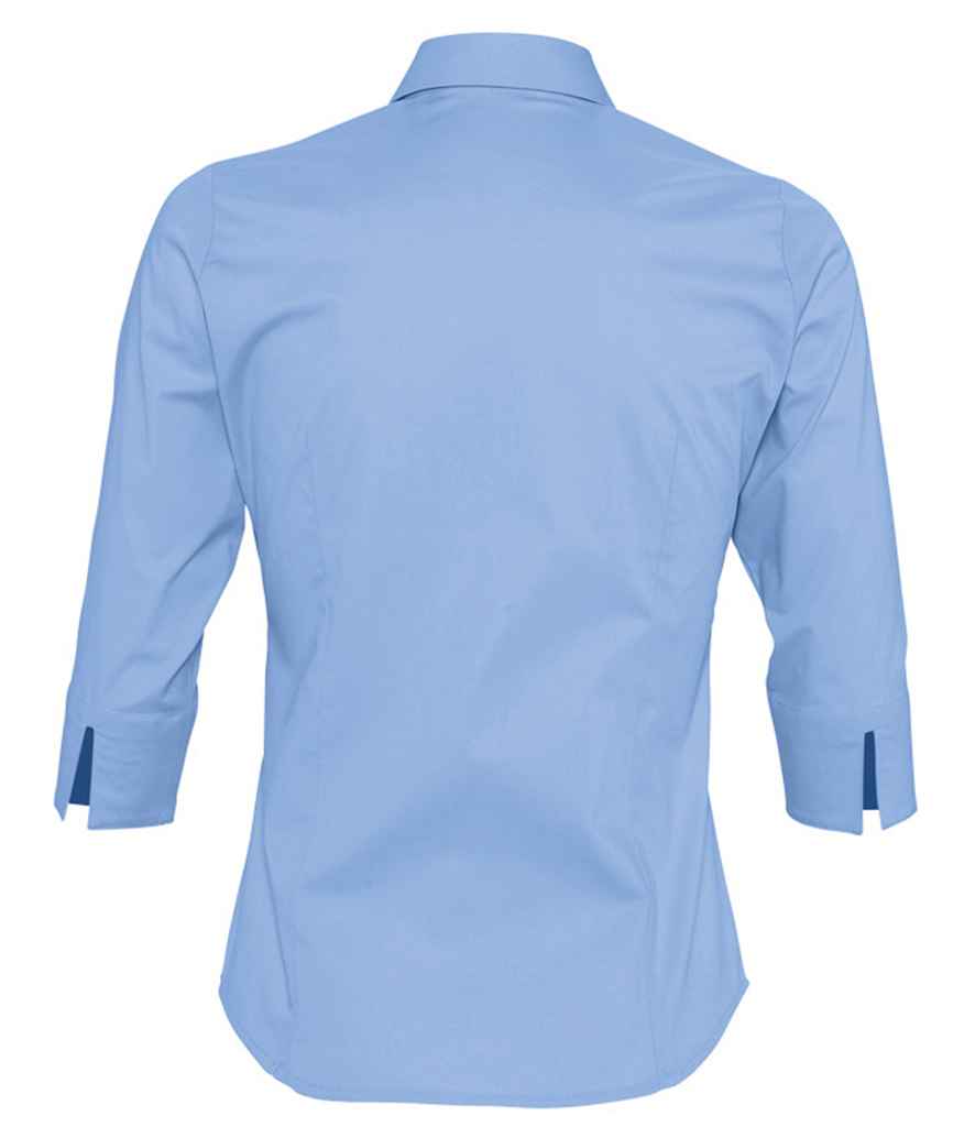 SOL'S SOL'S Ladies Effect 3/4 Sleeve Fitted Shirt - Bright Sky (17010)