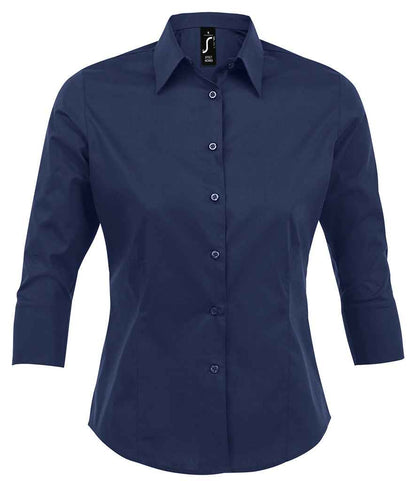 SOL'S SOL'S Ladies Effect 3/4 Sleeve Fitted Shirt - Dark Blue (17010)