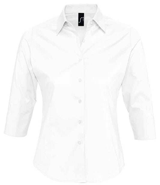 SOL'S SOL'S Ladies Effect 3/4 Sleeve Fitted Shirt - White (17010)