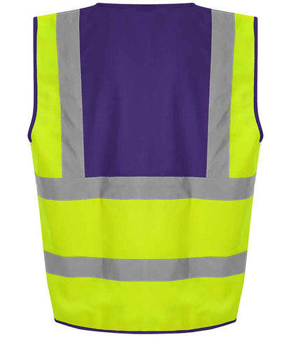 Pro RTX High Visibility Waistcoat - Yellow/Purple - back