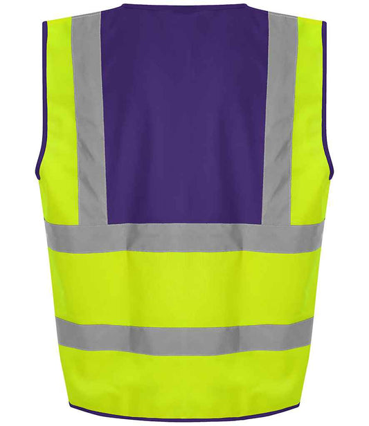 Pro RTX High Visibility Waistcoat - Yellow/Purple - back