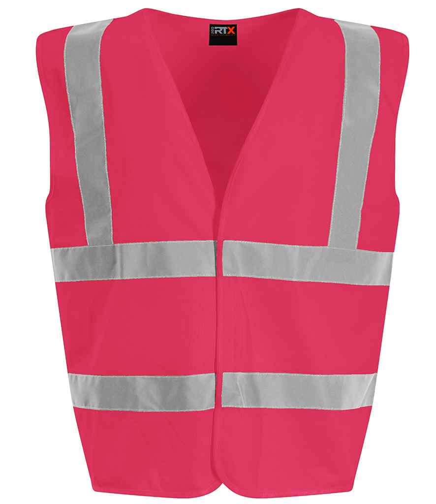 Pro RTX High Visibility Kids Waistcoat - Pink - front