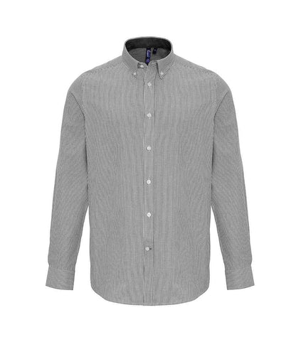 Premier Long Sleeve Striped Oxford Shirt - FRONT