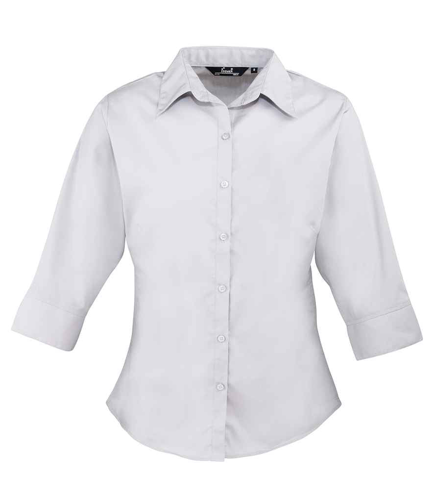 Premier Ladies 3/4 Sleeve Poplin Blouse - FRONT