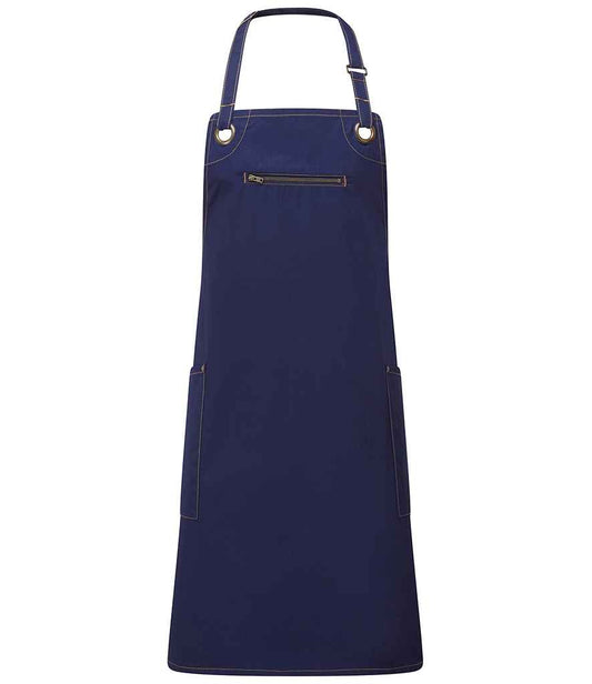 Premier Barley Contrast Stitch Bib Apron - FRONT