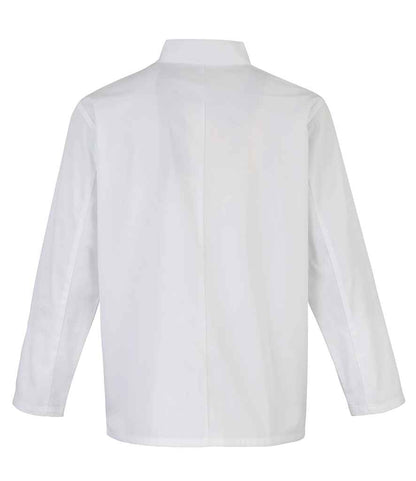 Premier Unisex Long Sleeve Stud Front Chef's Jacket - BACK