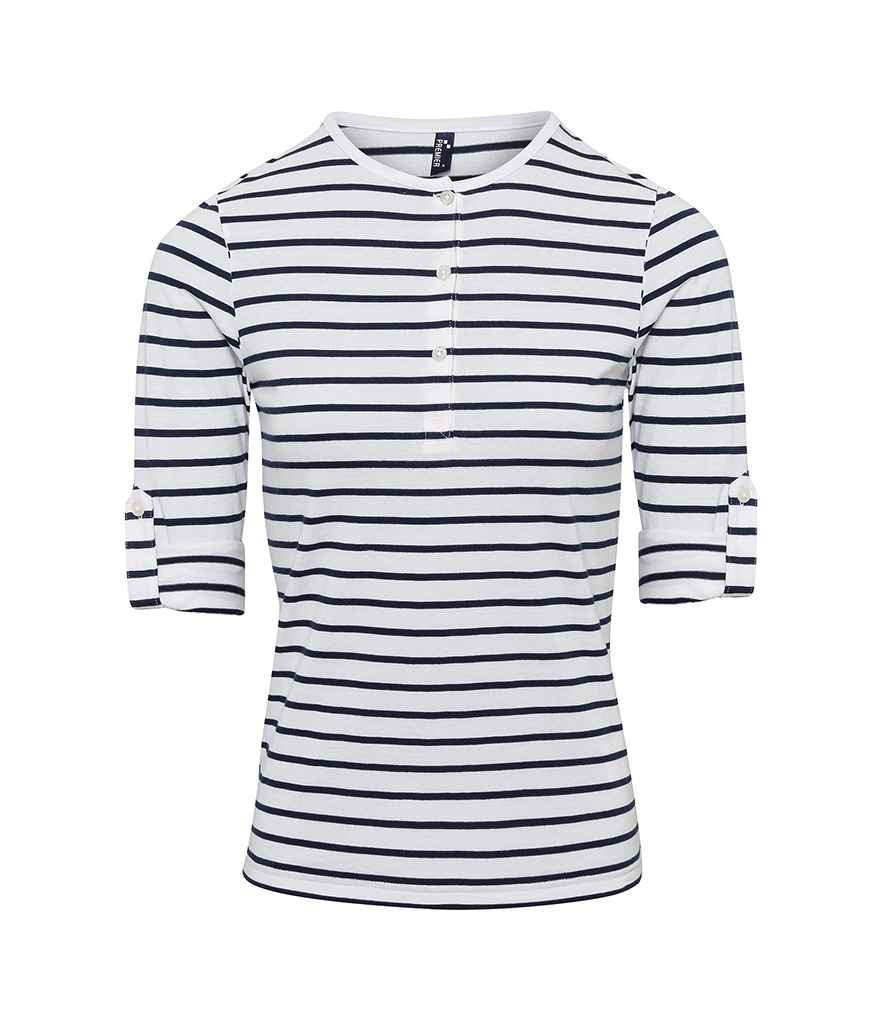 Premier Ladies Long John Roll Sleeve T-Shirt - FRONT