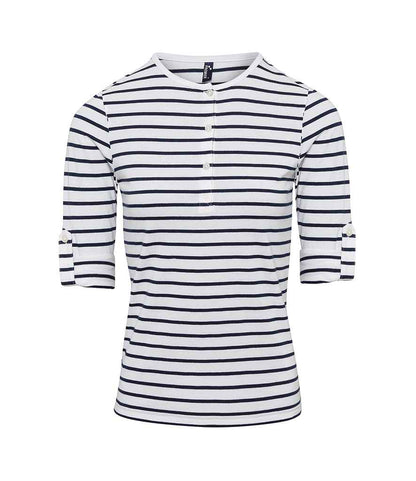 Premier Ladies Long John Roll Sleeve T-Shirt - FRONT