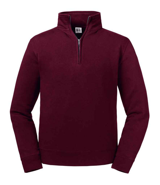 Russell Authentic Zip Neck Sweatshirt - Burgundy (270M)