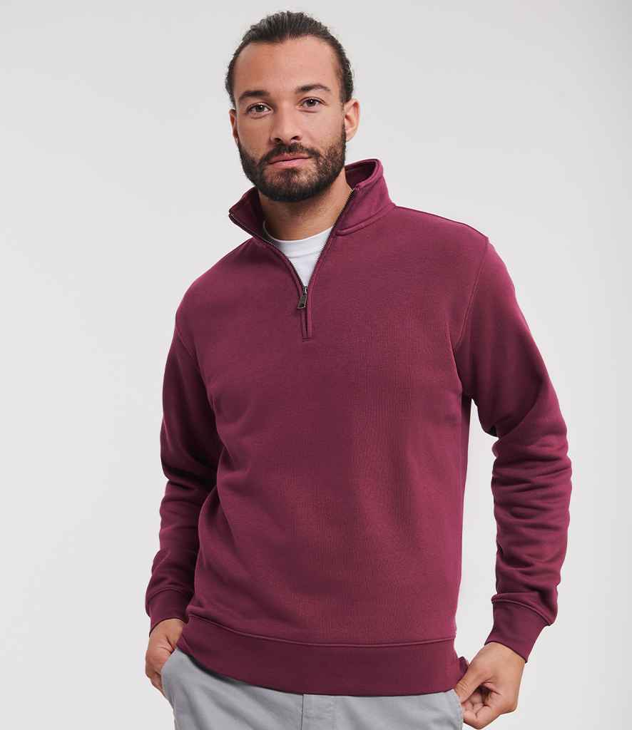 Russell Authentic Zip Neck Sweatshirt - Burgundy (270M)