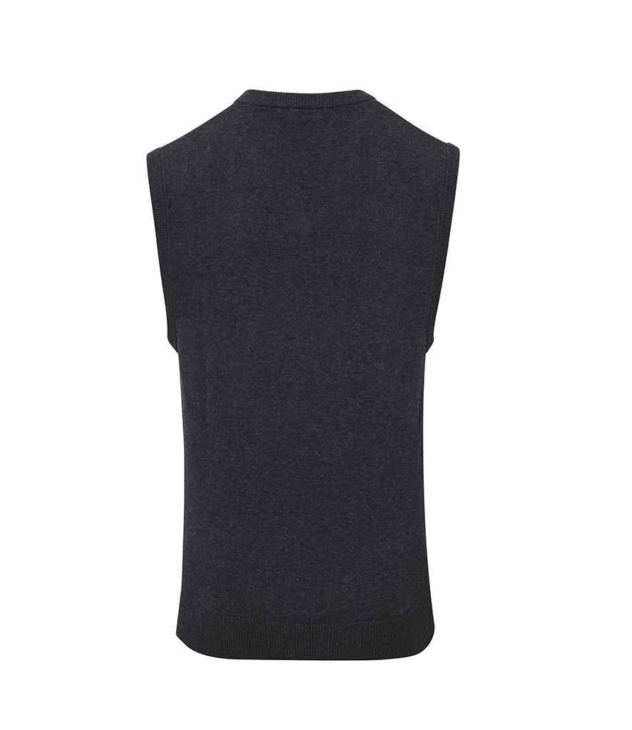 Premier Sleeveless Cotton Acrylic V Neck Sweater - BACK