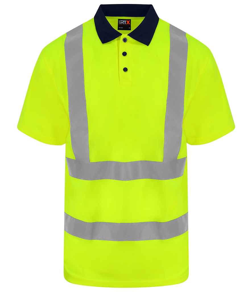 Pro RTX High Visibility Polo Shirt - Yellow/Navy - front