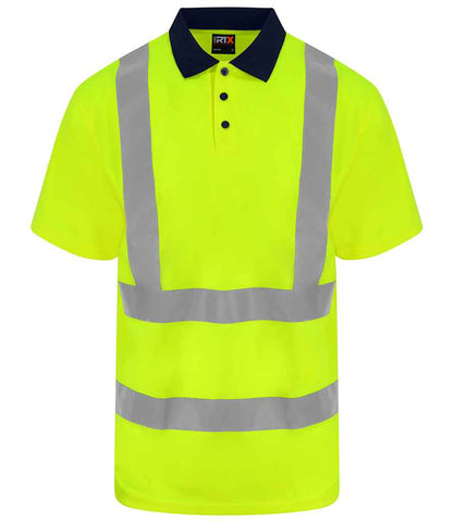 Pro RTX High Visibility Polo Shirt - Yellow/Navy - front