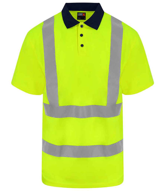 Pro RTX High Visibility Polo Shirt - Yellow/Navy - front