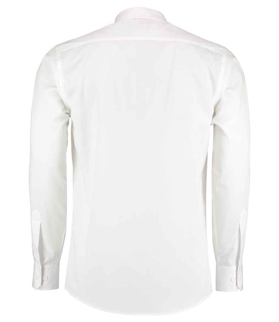 Kustom Kit Long Sleeve Tailored Poplin Shirt - BACK