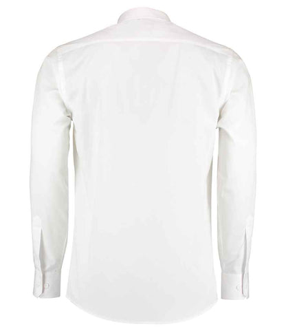 Kustom Kit Long Sleeve Tailored Poplin Shirt - BACK