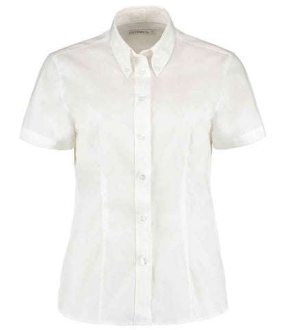 Kustom Kit Ladies Premium Short Sleeve Tailored Oxford Shirt - FRONT