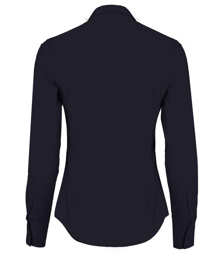 Kustom Kit Ladies Long Sleeve Tailored Poplin Shirt - BACK