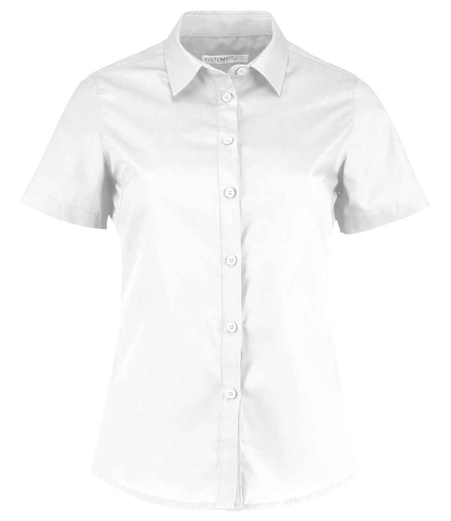Kustom Kit Ladies Short Sleeve Tailored Poplin Shirt - FRONT