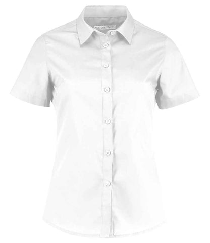 Kustom Kit Ladies Short Sleeve Tailored Poplin Shirt - FRONT