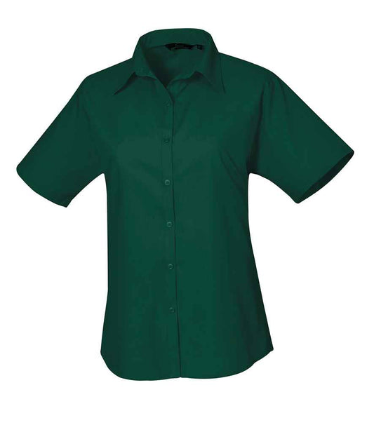 Premier Ladies Short Sleeve Poplin Blouse - FRONT