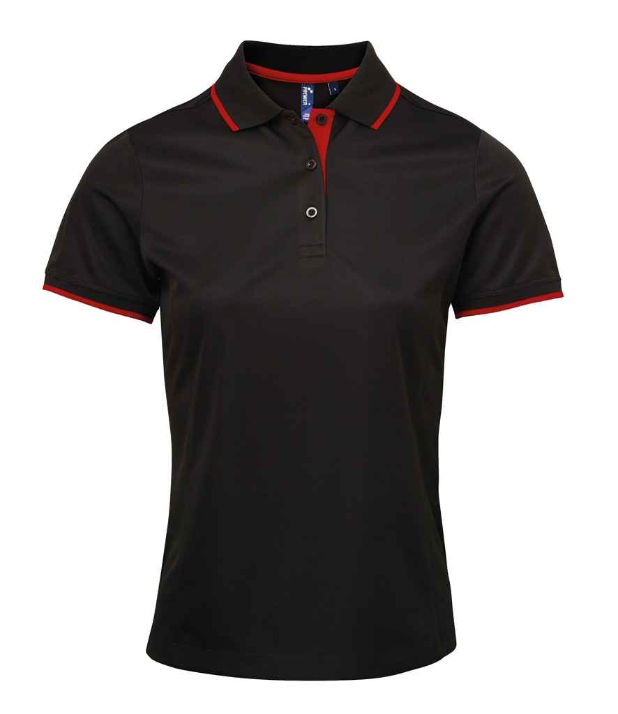 Premier Ladies Contrast Coolchecker® Piqué Polo Shirt - FRONT