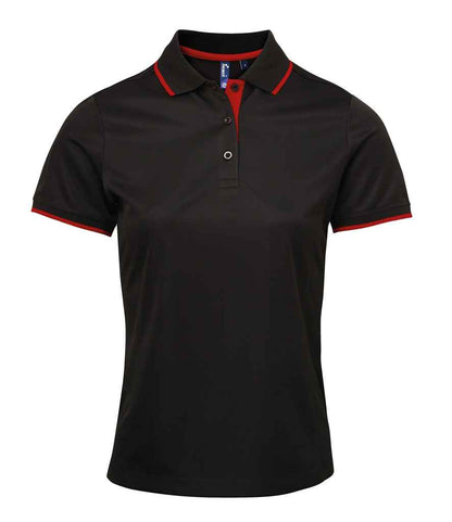 Premier Ladies Contrast Coolchecker® Piqué Polo Shirt - FRONT