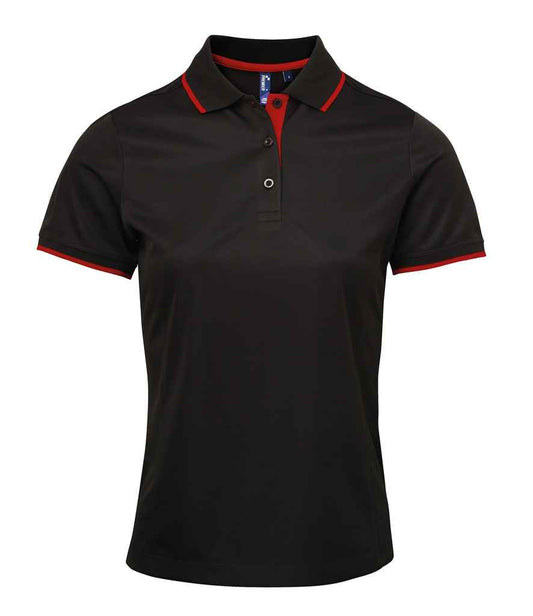 Premier Ladies Contrast Coolchecker® Piqué Polo Shirt - FRONT