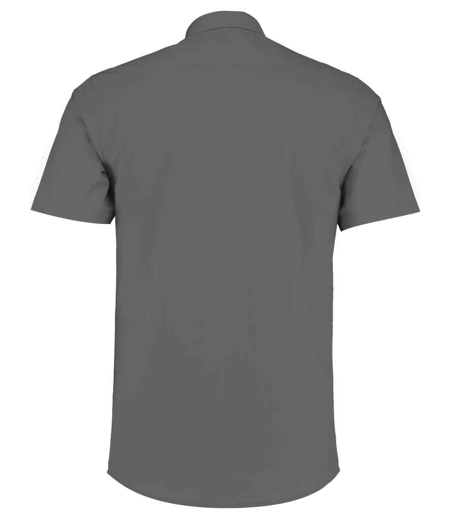 Kustom Kit Short Sleeve Tailored Poplin Shirt - BACK