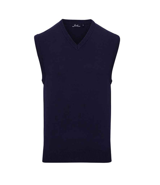 Premier Sleeveless Cotton Acrylic V Neck Sweater - FRONT