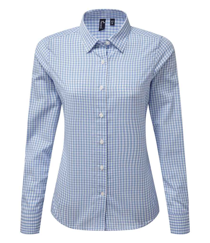 Premier Ladies Maxton Check Long Sleeve Shirt - FRONT