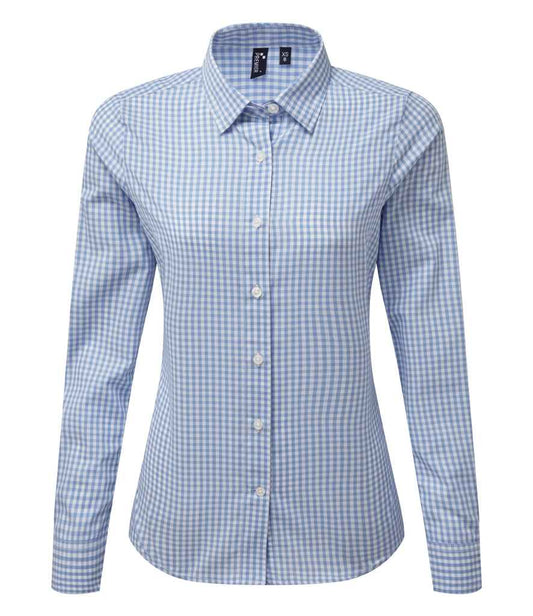 Premier Ladies Maxton Check Long Sleeve Shirt - FRONT