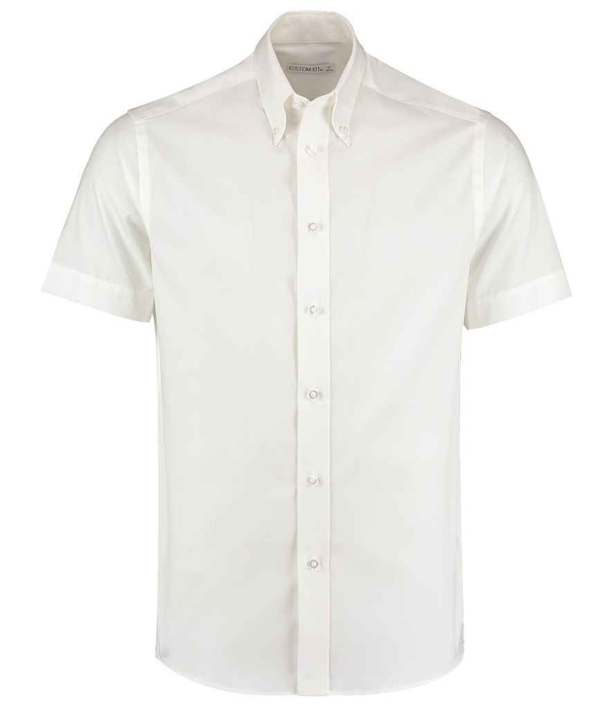 Kustom Kit Premium Short Sleeve Tailored Oxford Shirt - FRONT