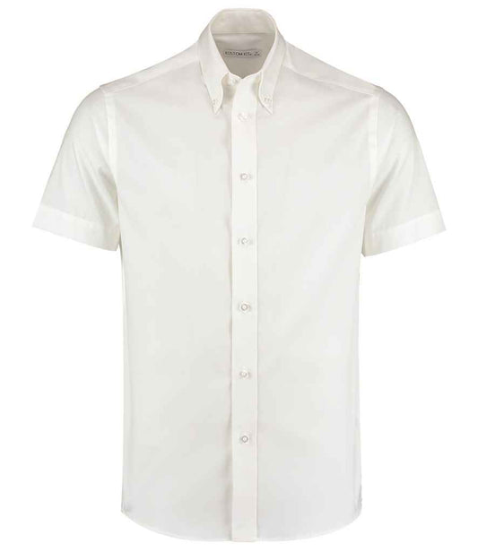 Kustom Kit Premium Short Sleeve Tailored Oxford Shirt - FRONT