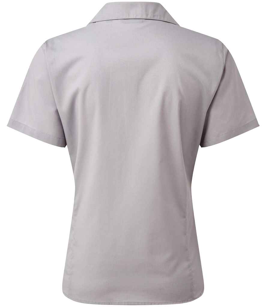 Premier Ladies Short Sleeve Poplin Blouse - BACK